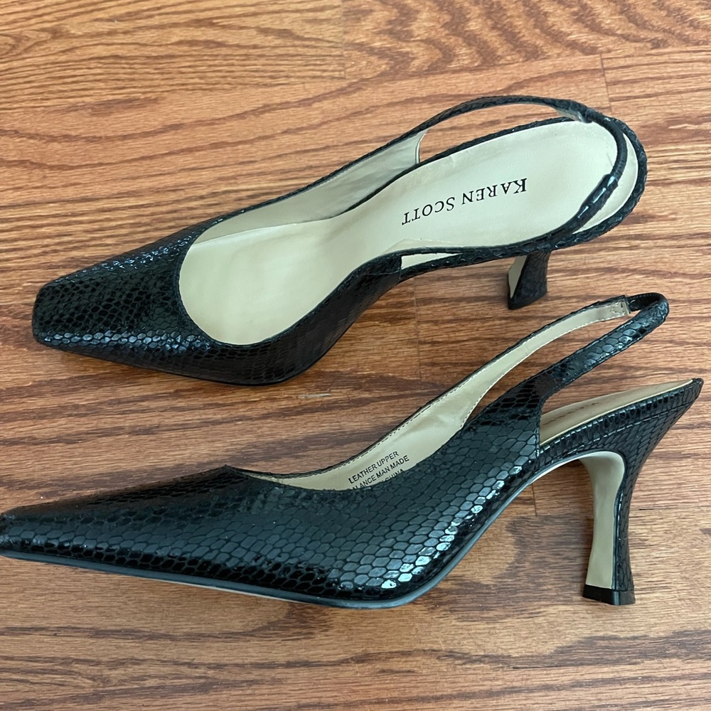 Karen Scott black heels sandals, size 6,5